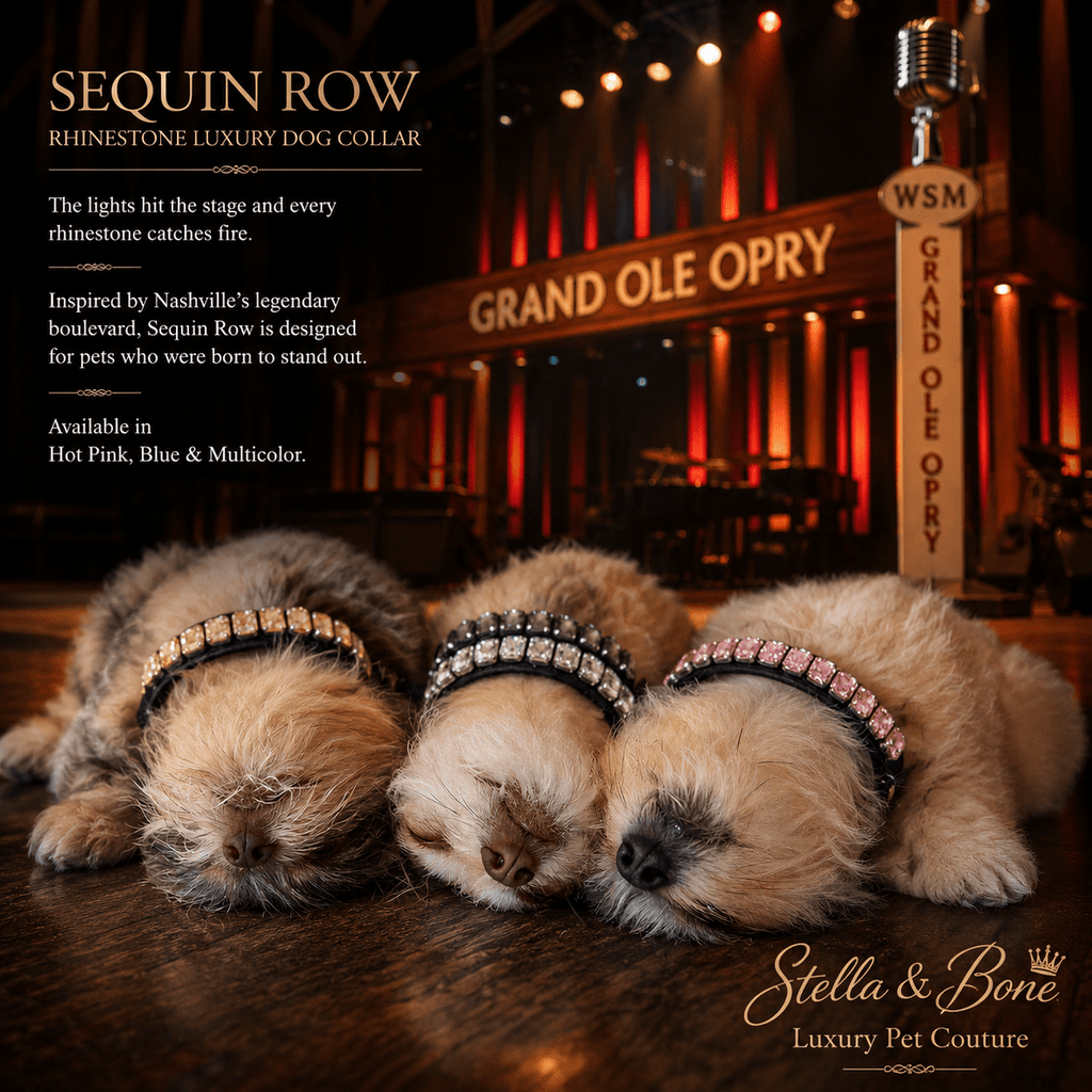 Sequin Row | Rhinestone Luxury Dog Collar | Stella & Bone