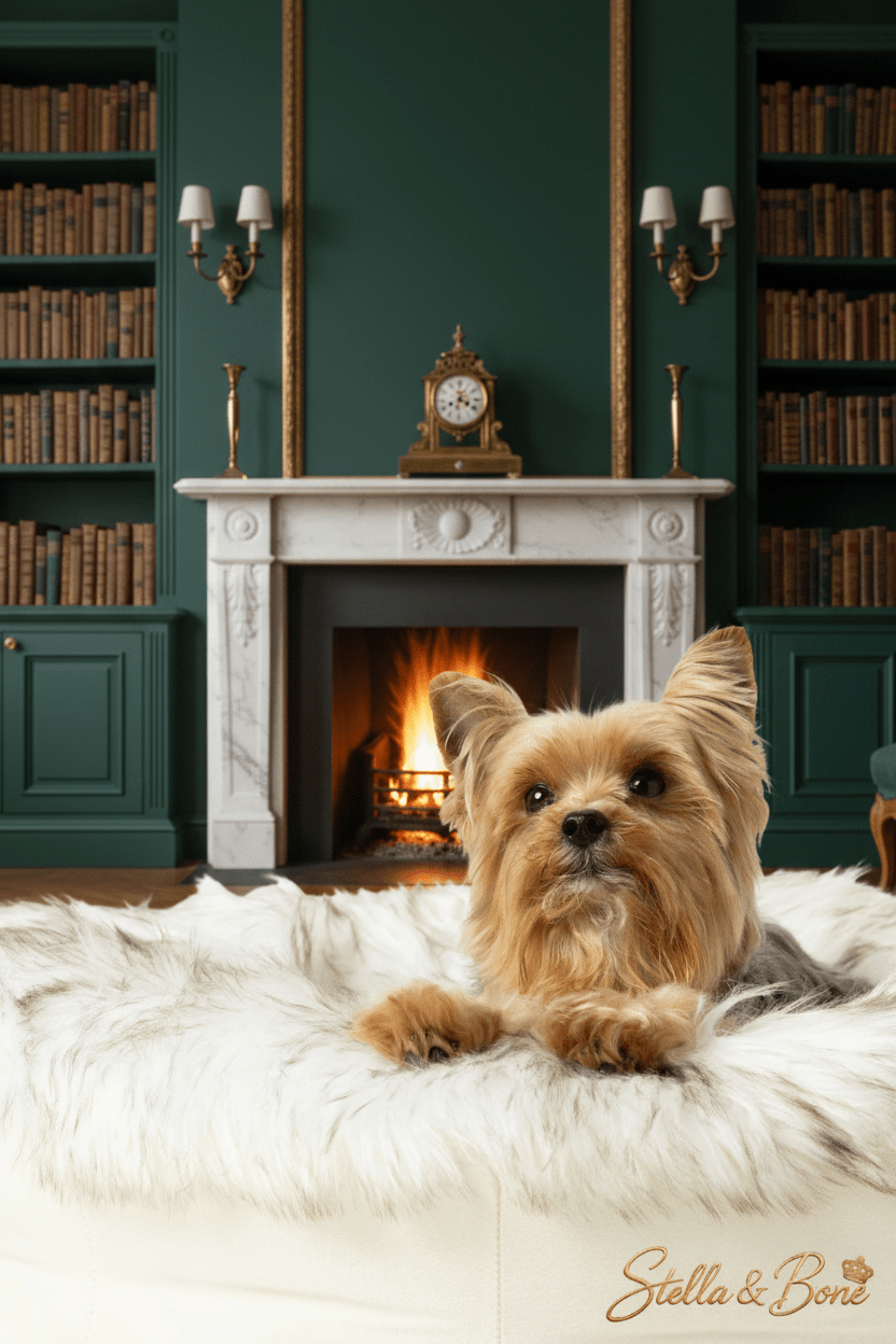 The Nest Bed | Faux Fur Donut Pet Bed | White & Brown | Stella & Bone