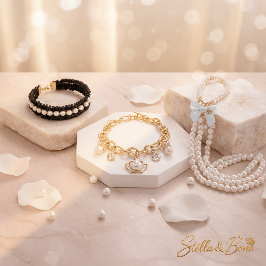 The Pearl Collection Dog Gift Set | Charm Necklace | Stella & Bone