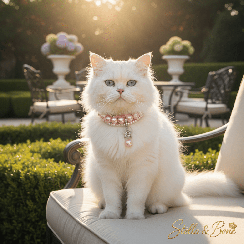 Pearl Beaded Dog Collar & Leash Set | Pink & White | Dogs & Cats | Stella & Bone