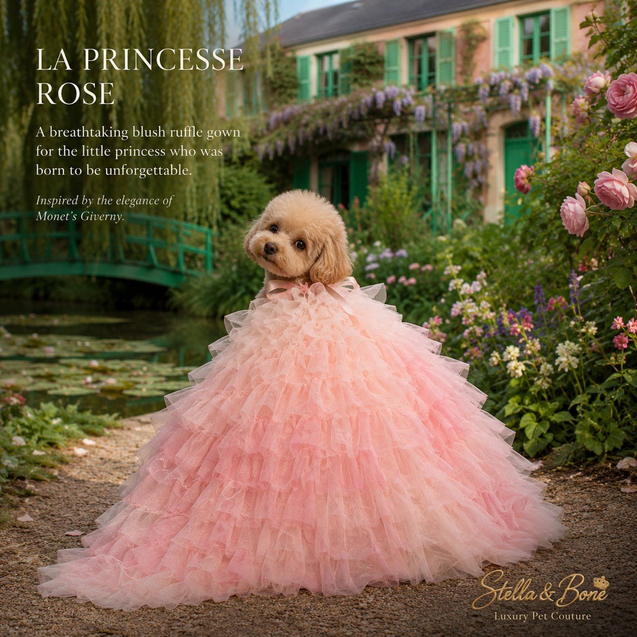 La Princesse Rose | Blush Ruffle Dog Gown | Stella & Bone