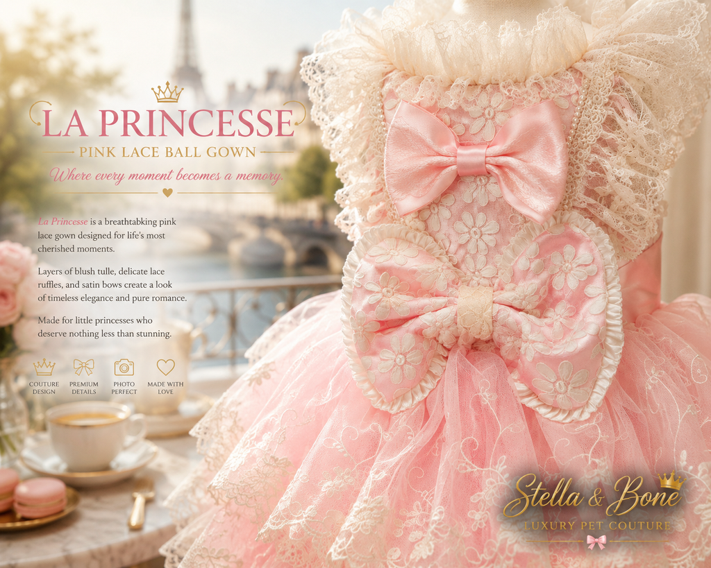 La Princesse | Pink Lace Ball Gown | Dogs & Cats | Stella & Bone