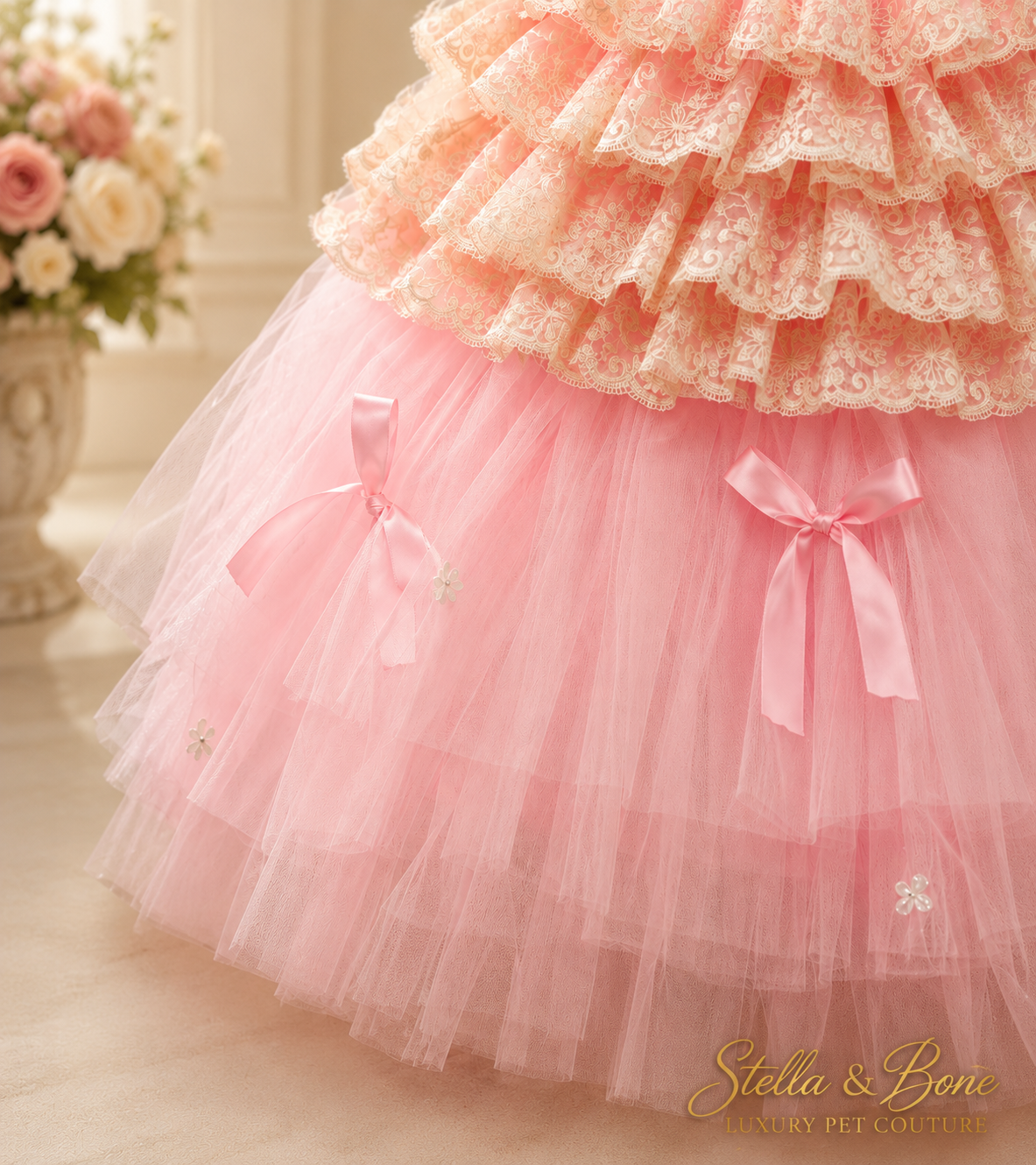 La Princesse | Pink Lace Ball Gown | Dogs & Cats | Stella & Bone
