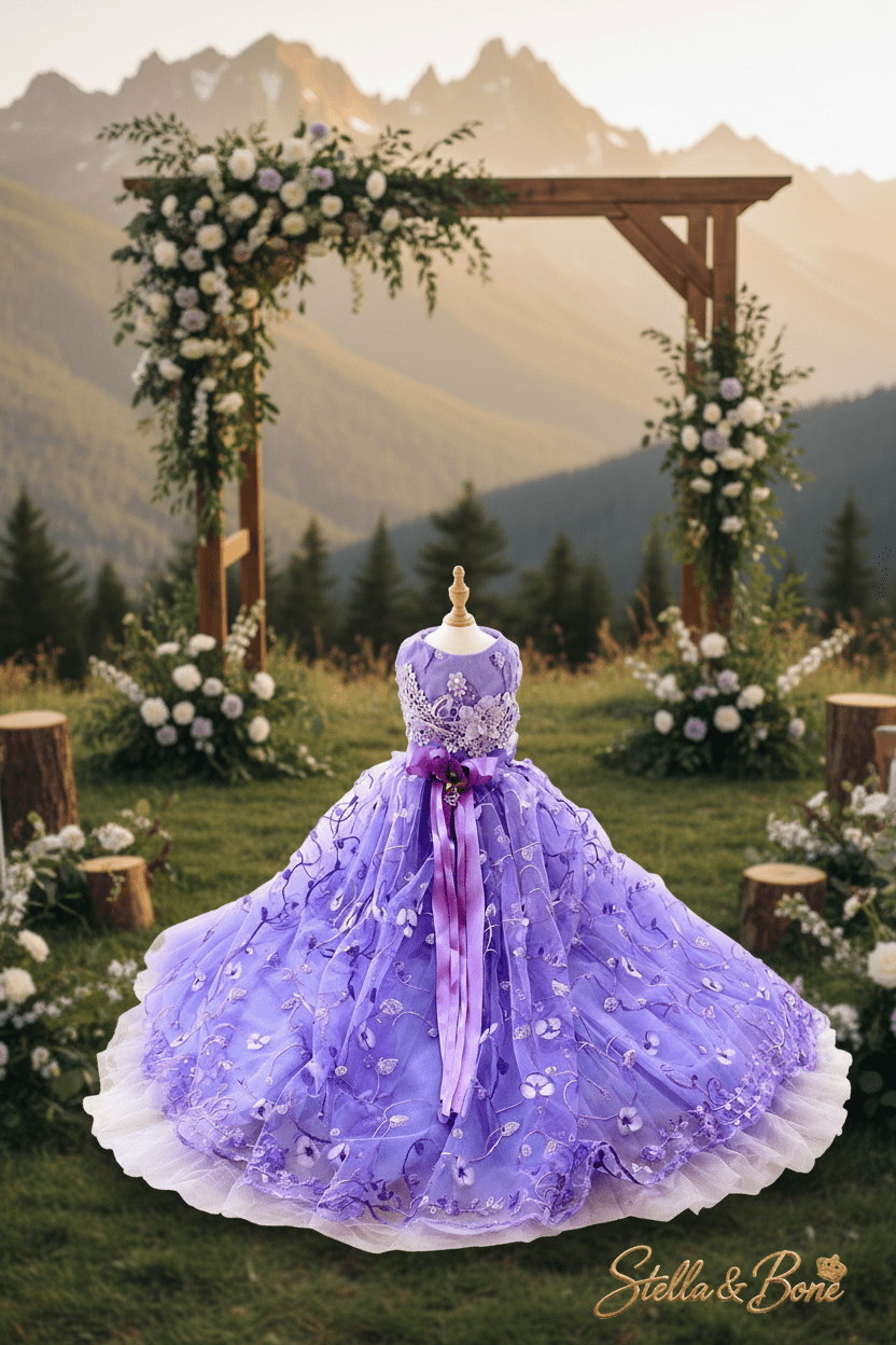 La Princesse Violette | Luxury Purple Dog Gown | Stella & Bone