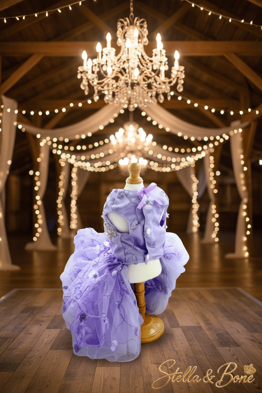 La Princesse Violette | Luxury Purple Dog Gown | Stella & Bone