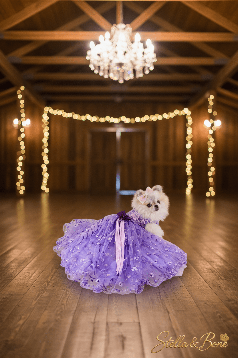 La Princesse Violette | Luxury Purple Dog Gown | Stella & Bone