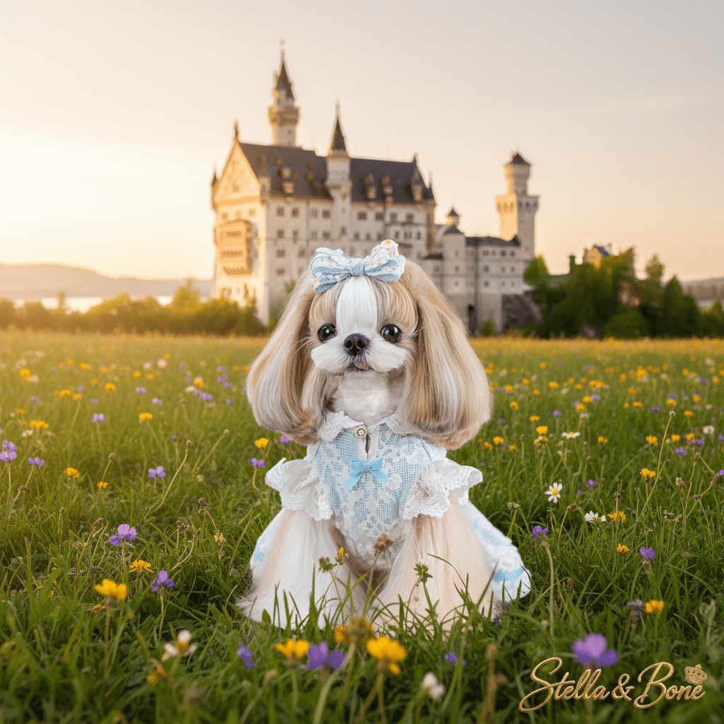 Romantic Lace Dog Dress | Vintage Style | Pink & Blue | Stella & Bone