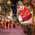 Das Lebkuchen Kleid, red tartan holiday dress for cats and dogs in German Market scene