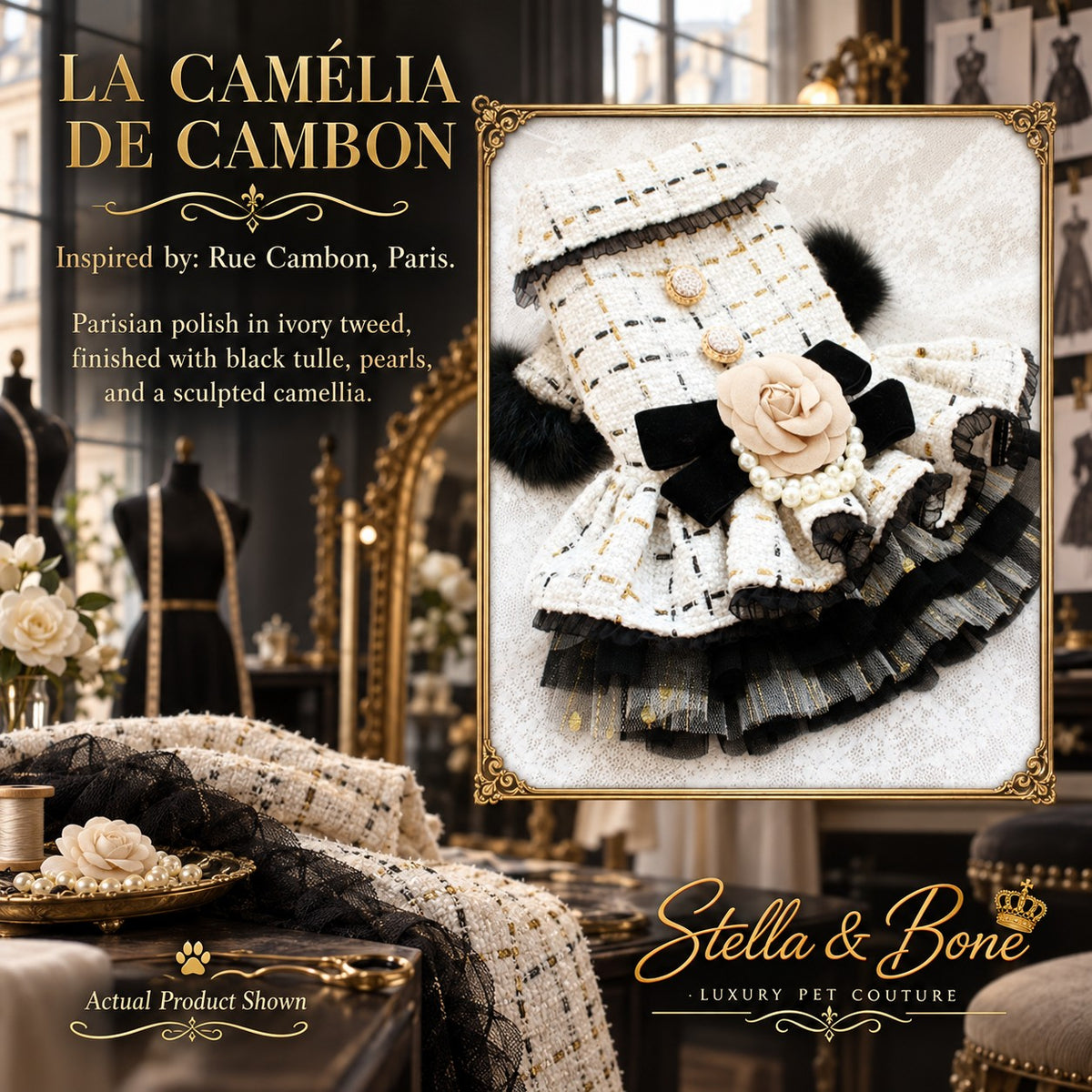 La Camélia de Cambon | Parisian Tweed Pet Dress | Stella & Bone