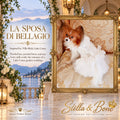 La Sposa di Bellagio luxury lace dog wedding dress with jeweled bows modeled on a Papillon dog.