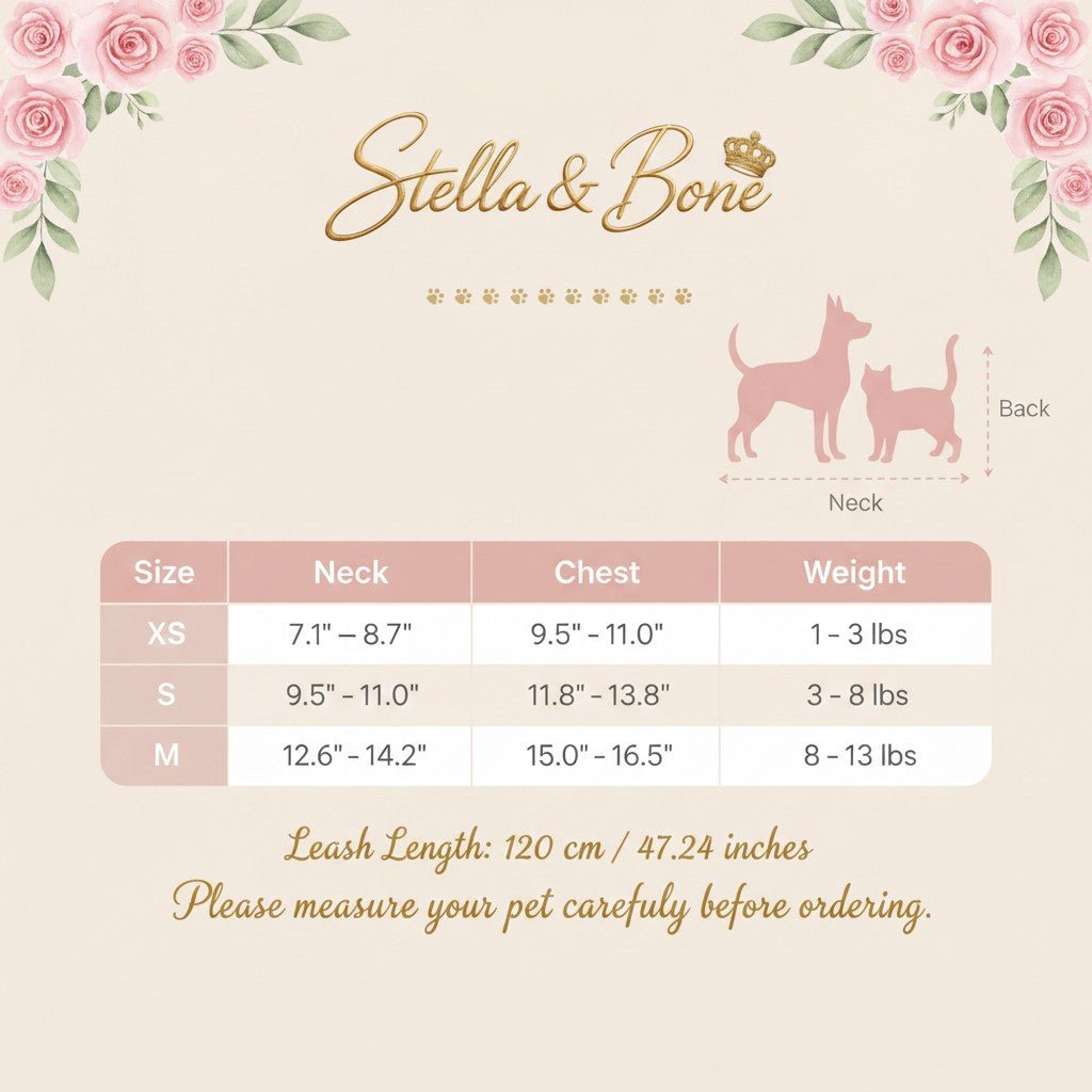 3D Floral Harness & Leash Set | Luxury Dog & Cat Accessories | Stella & Bone - Stella & Bone