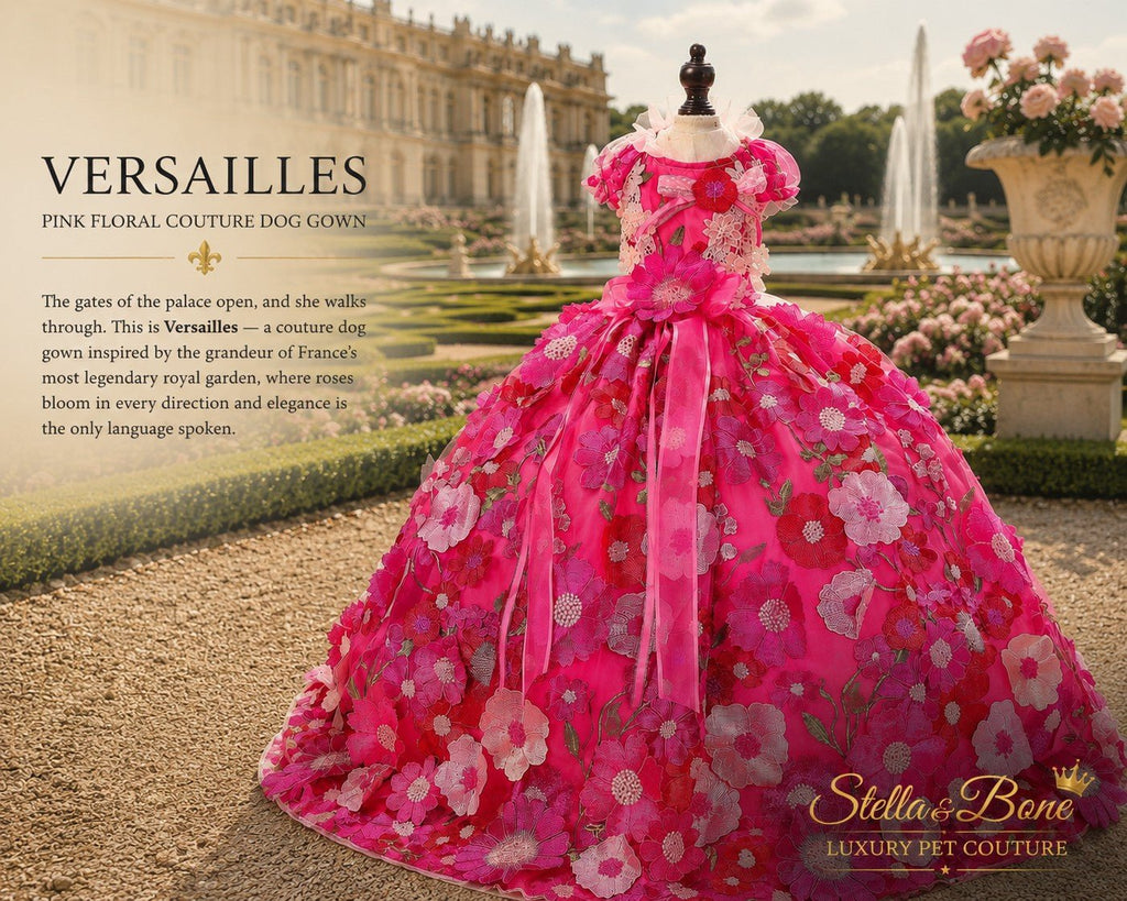 Versailles | Pink Floral Couture Dog Gown | Stella & Bone