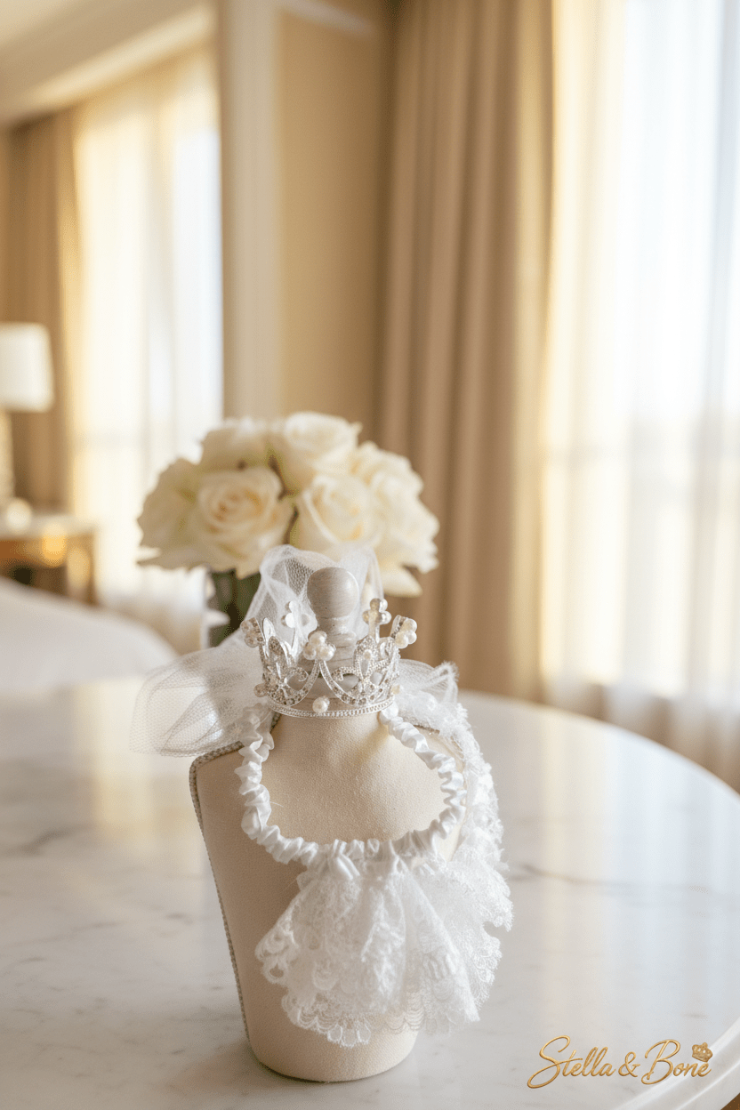 La Mariée | Pearl Crown Bridal Veil Accessory Set | Stella & Bone